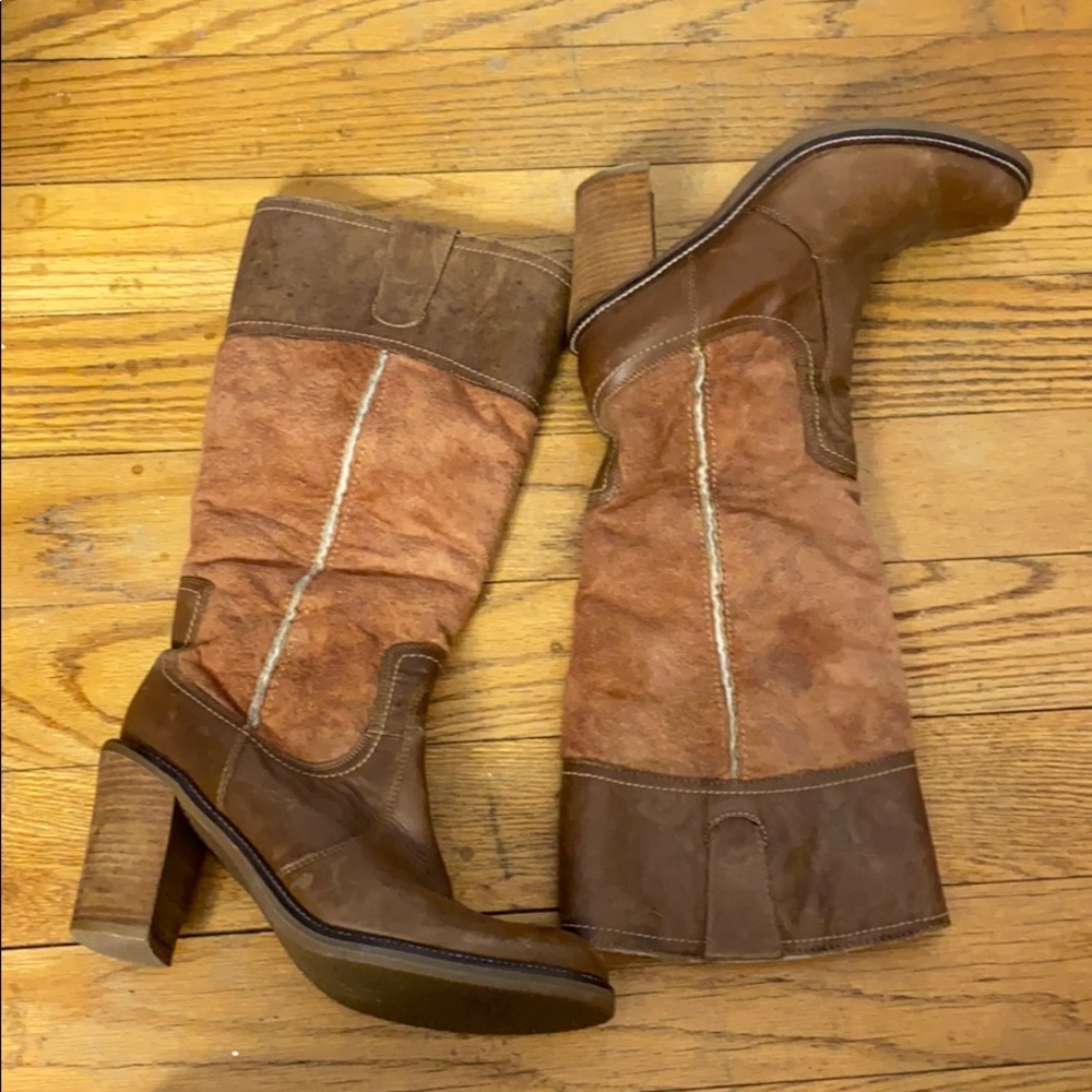 Vintage Steve Madden sherpa lined leather boot 8